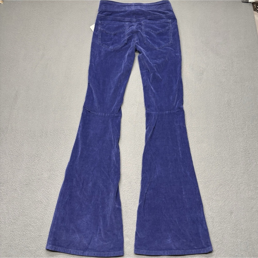 We The Free Flare Pants Womens 25 Ink Blue Corduroy Pull On Elastic Waist NWT - Picture 8 of 9